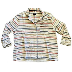 Pendleton Pajama Shirt Striped Button Up Long Sleeve Night Lounge Flannel Small